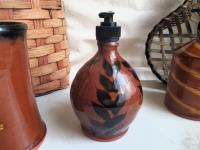 One-of-a-Kind Redware Soap or Lotion Dispenser Jug