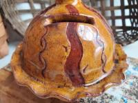 Redware Bank, One-of-a-Kind with Sgrafitto Pattern