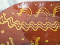 Redware Deep Trencher with Slip Pattern