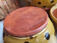 Redware Nesting Bowls (3), Black Dots, Glazed and Antiqued