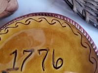 Redware 7 in. Plate, "1776"