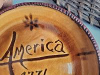 Redware 9 in. Plate, "America 1776"