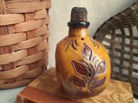 Redware Bottle with Sgraffito Decoration