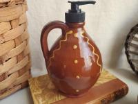 Redware Soap/Lotion Dispenser Jug