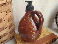 Redware Soap/Lotion Dispenser Jug