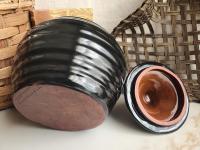 Redware Jar with Black Glaze