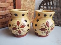 Sgraffito Decorated Redware Mugs (2)
