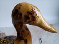 Redware Duck Bank with "Feathered" Pattern and Lead Free Glaze