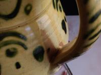 Redware Vase Decorated with a Green Stamped Pattern