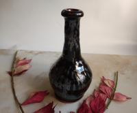 Redware Bottle with Black Lead Free Glaze