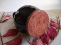 Redware Bottle with Black Lead Free Glaze