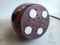 Redware Table Lamp with Brushed Black Accents