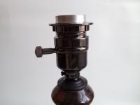 Redware Table Lamp with Brushed Black Accents