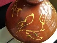 Redware Lamp with Tulip Decorations