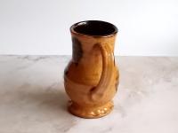 Redware Medieval Mug, Earthenware with Black Glaze