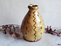 Redware Jug with Red Slip Squiggles & Dots Decoration