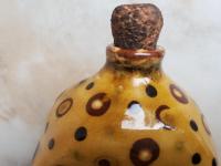 Redware Bottle with Stamped Decoration and Lead-Free Glaze