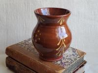 Redware Mug with Slipware Motif