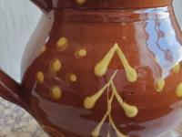 Redware Mug with Slipware Motif