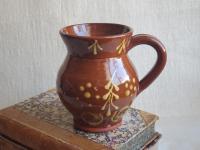 Redware Mug with Slipware Motif