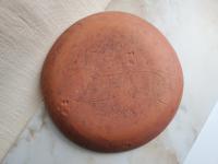 Redware 11 inch Plate with Two Rabbits Sgraffito Motif