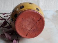 Redware Soap or Lotion Dispenser jug (a) with Black Dots