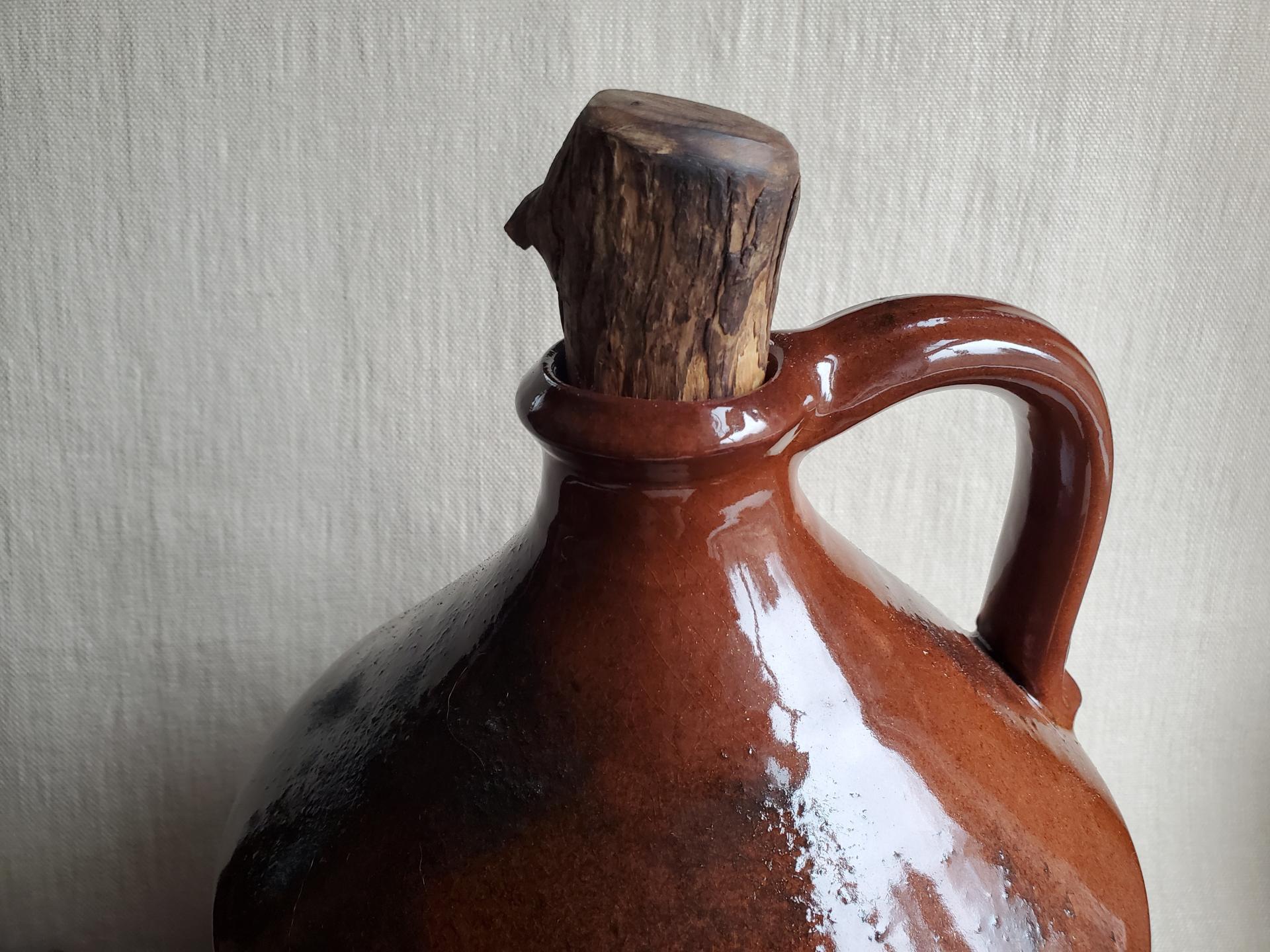 Redware Jug with Spangled Decoration