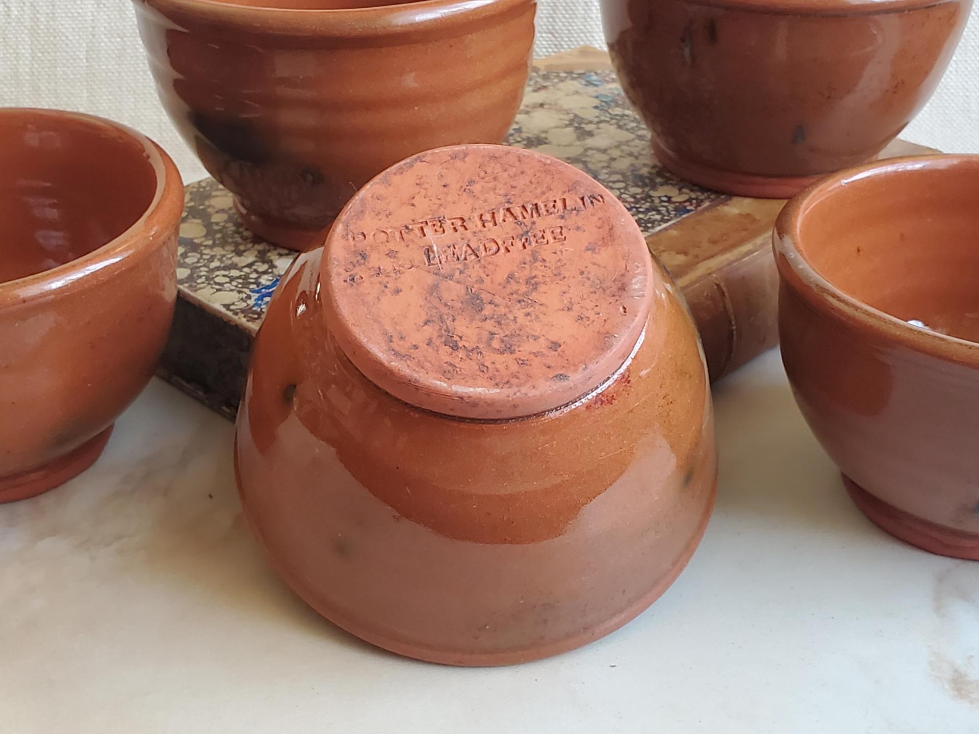 Wheel Thrown Redware Bowl by Rick - Decorated with Spangles, Lead Free Glaze