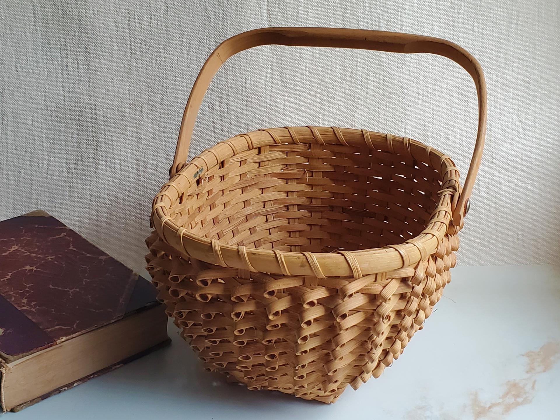 Basket, Penobscot style porcupine or curlicue basket