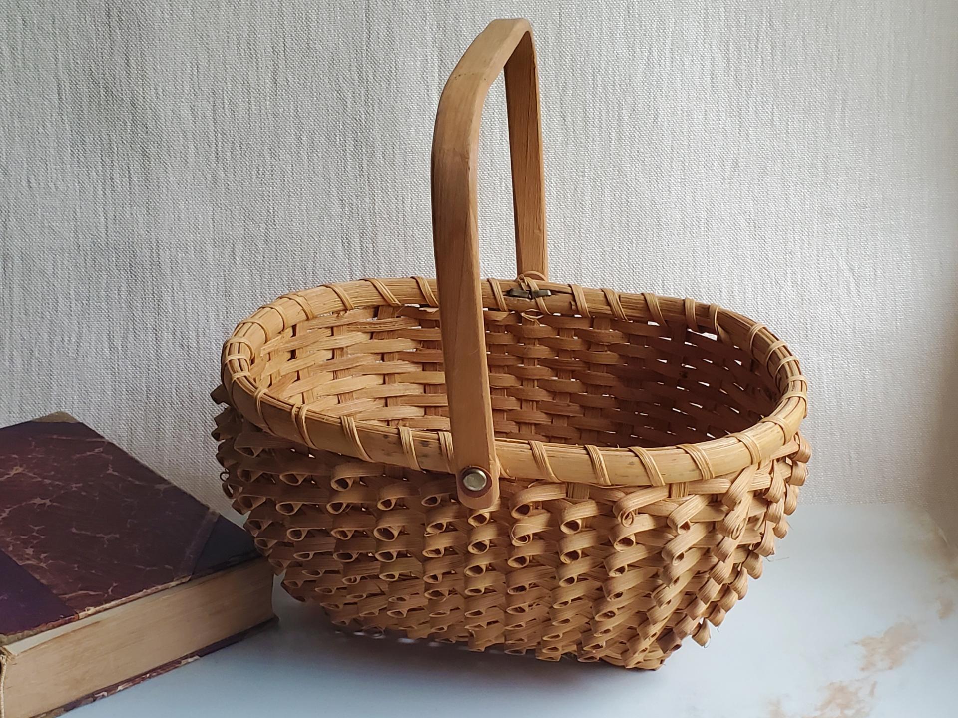 Basket, Penobscot style porcupine or curlicue basket