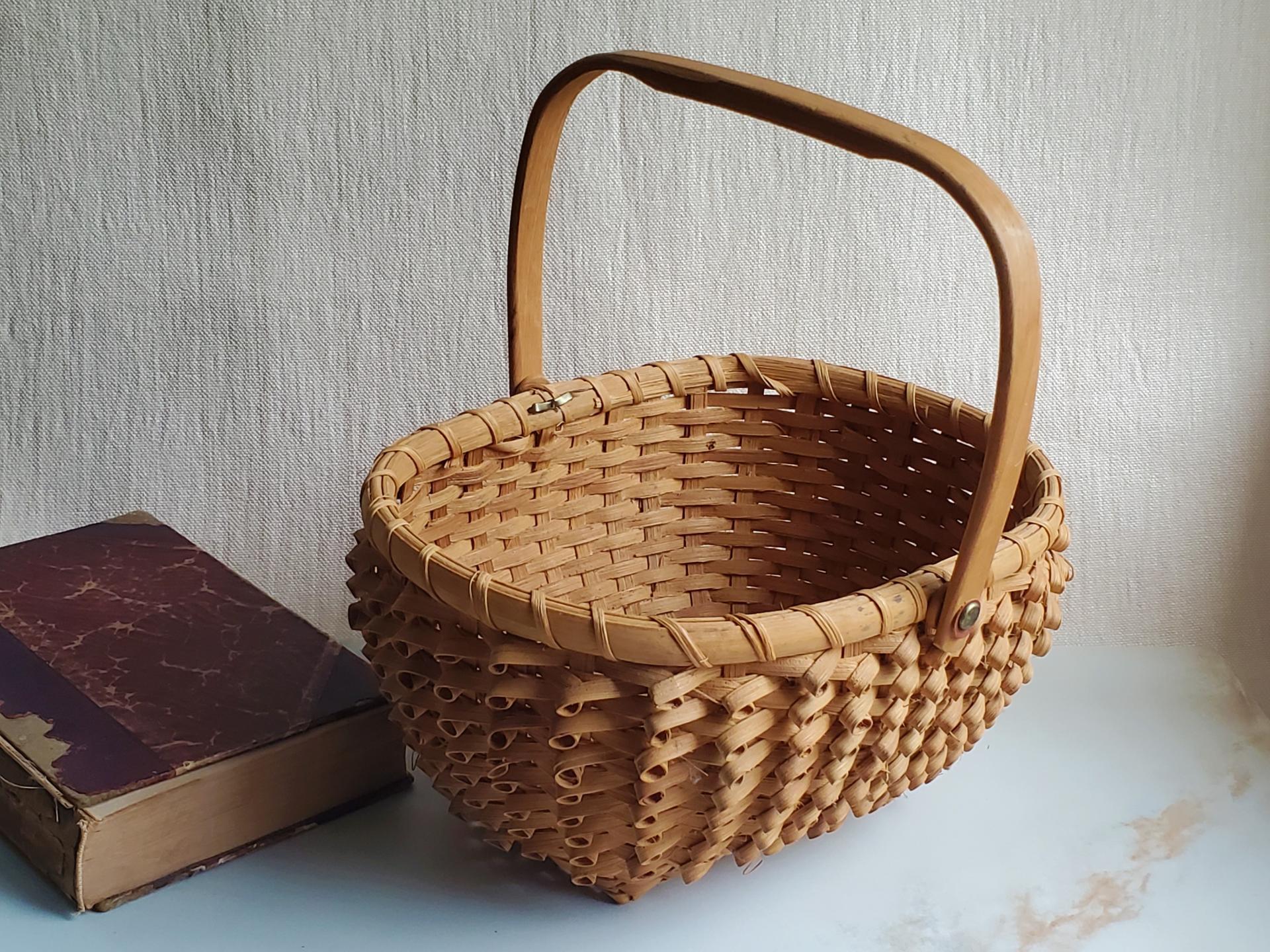 Basket, Penobscot style porcupine or curlicue basket