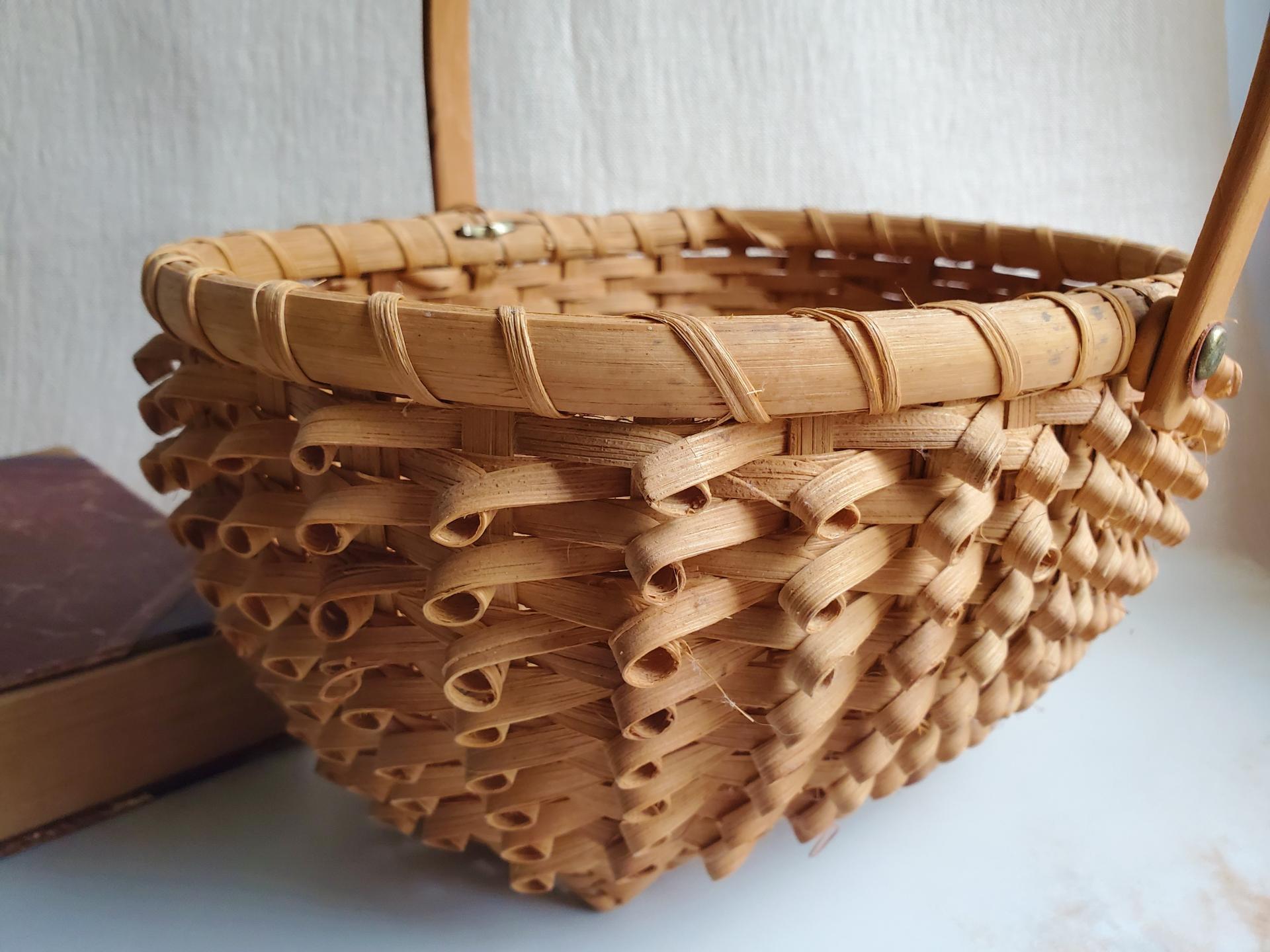 Basket, Penobscot style porcupine or curlicue basket