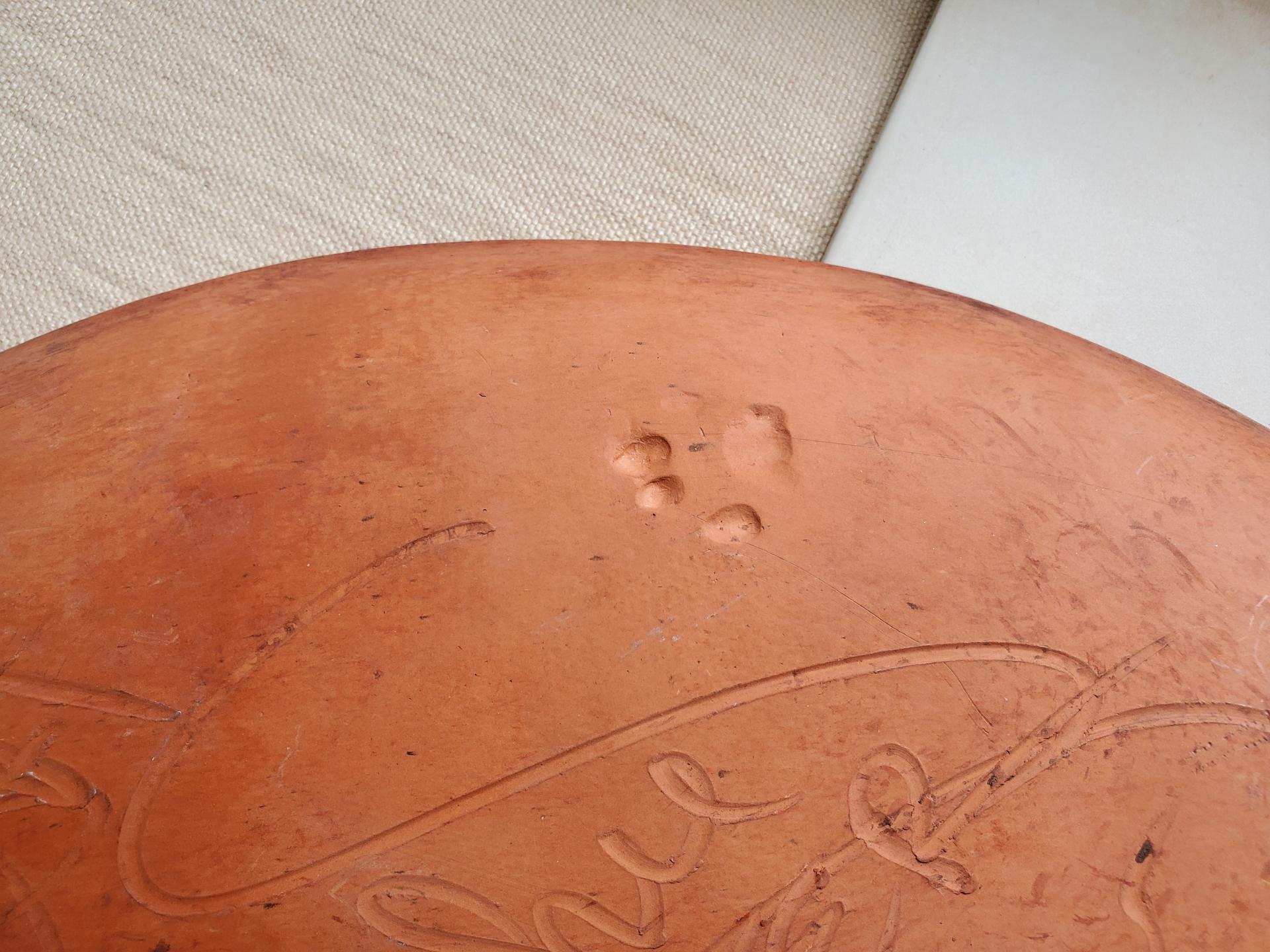 Redware Oval Platter - "Wave" Motif