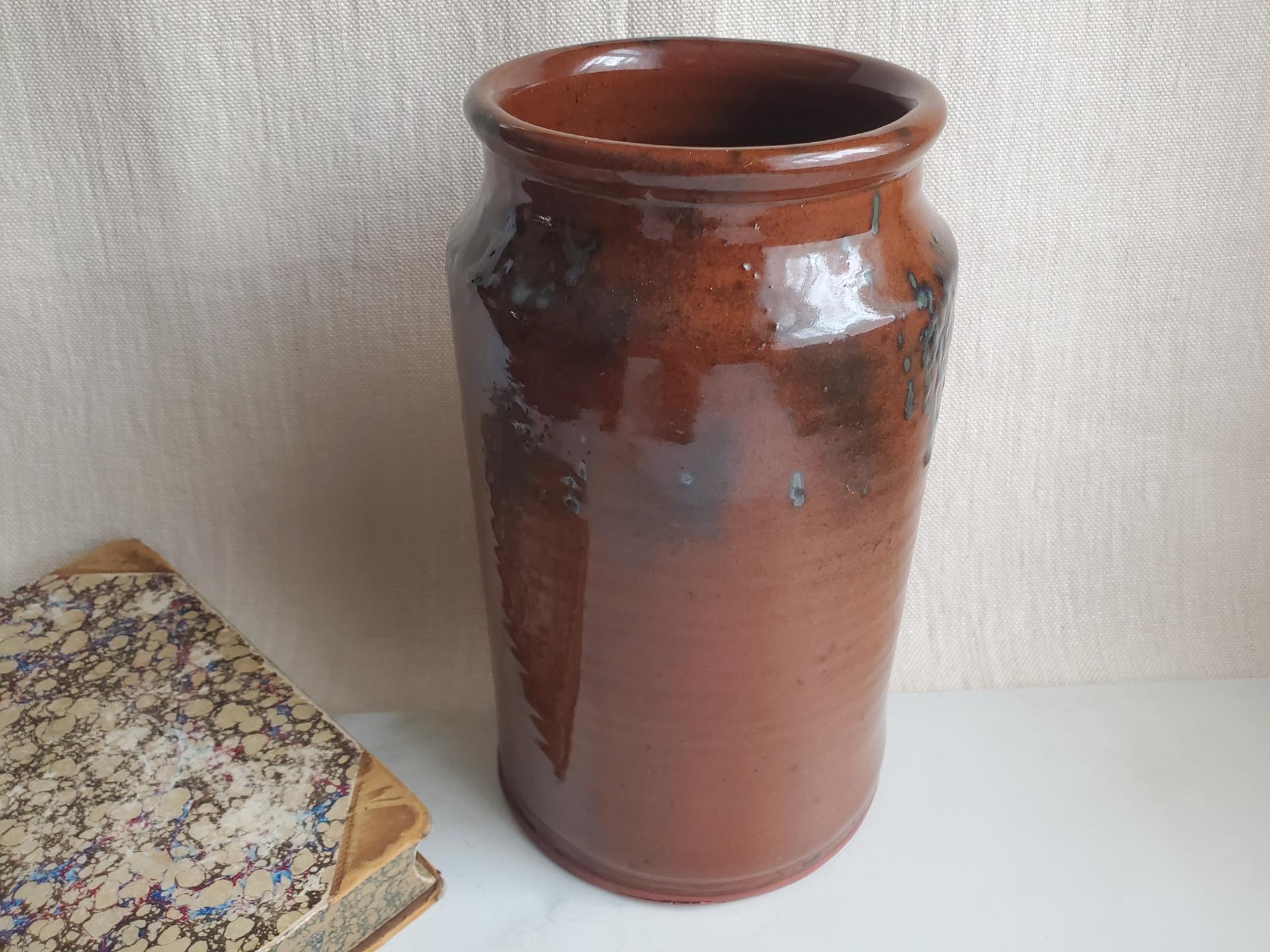 Redware 9 inch Rolled Rim Canning Jar