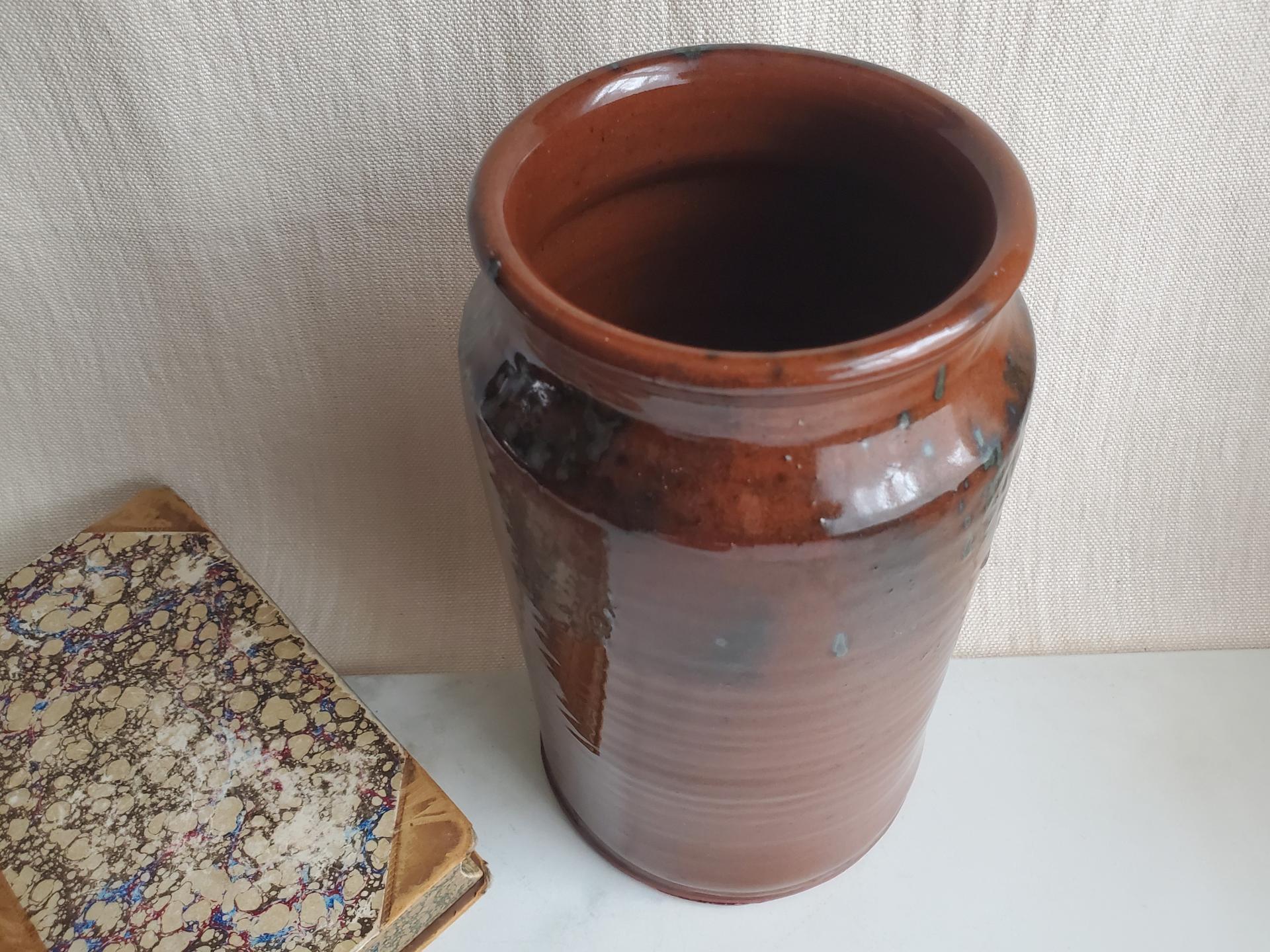 Redware 9 inch Rolled Rim Canning Jar