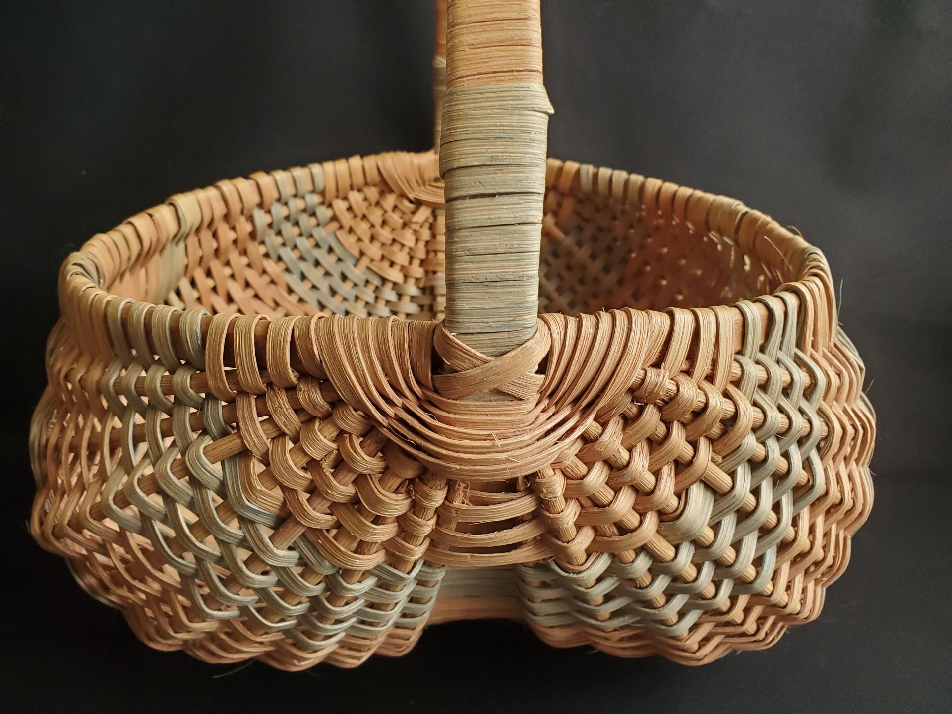 Primitive Woven Melon Basket, Egg Basket