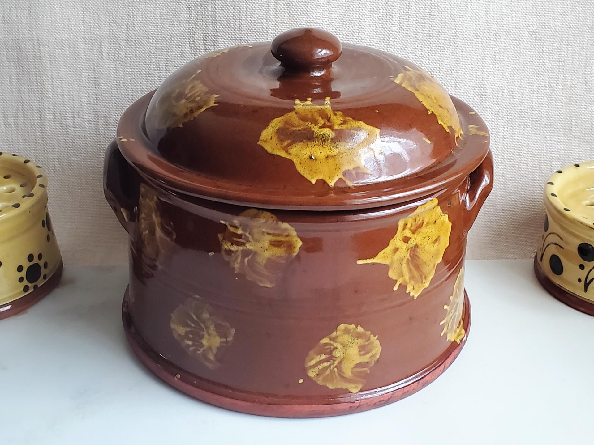 Redware Large Covered Serving Dish
