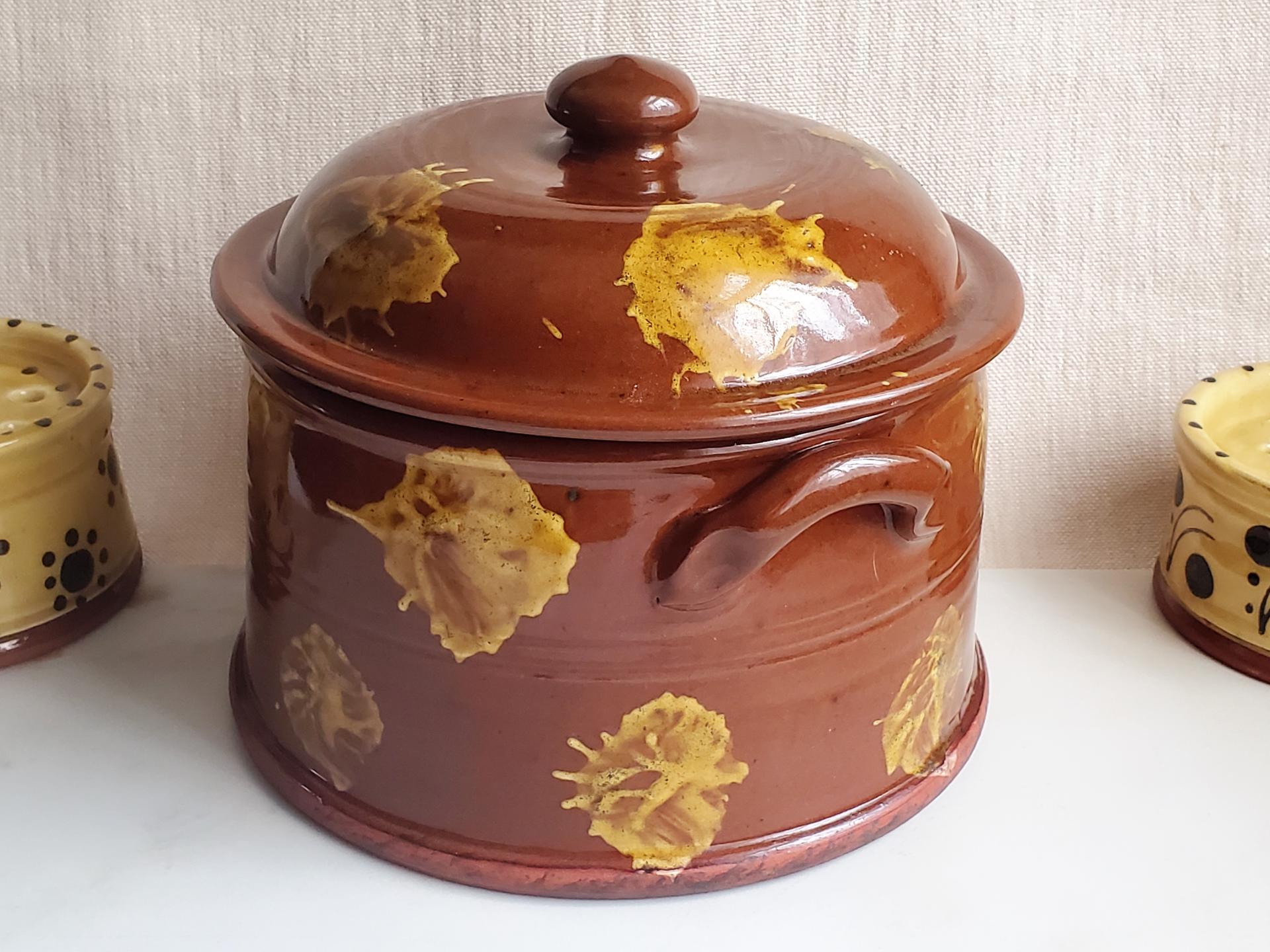 Redware Large Covered Serving Dish