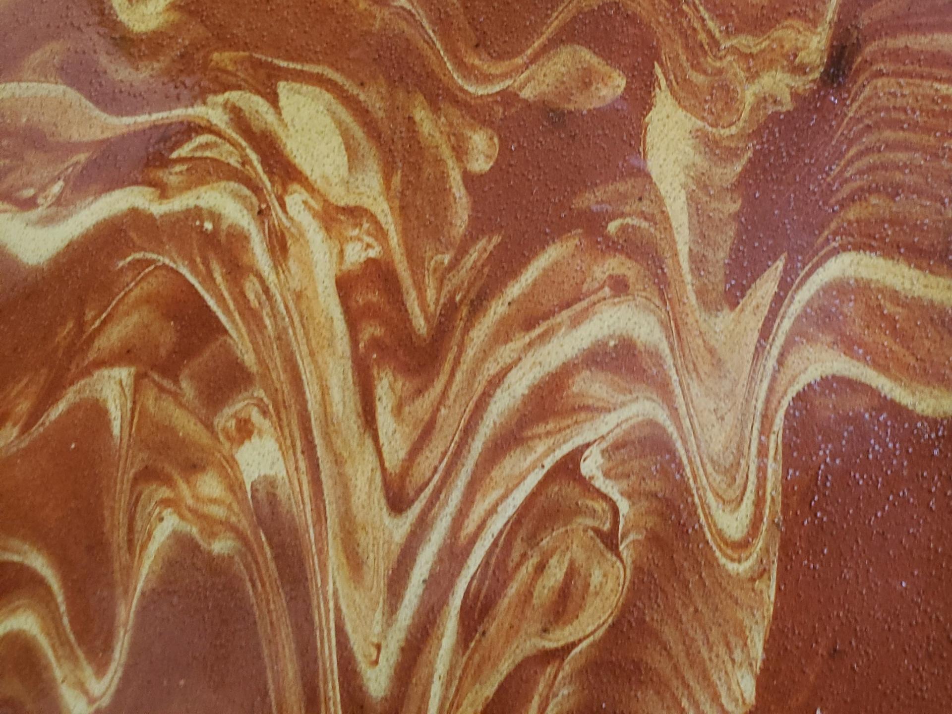 Redware Oval Platter with Marbled Motif