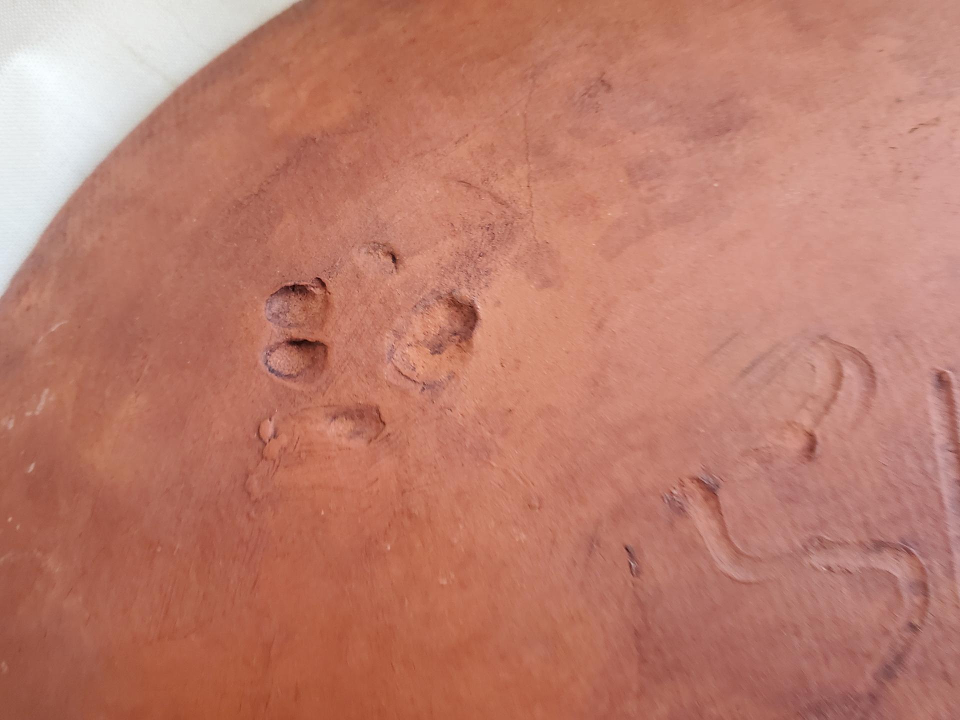 Redware Oval Platter with Marbled Motif