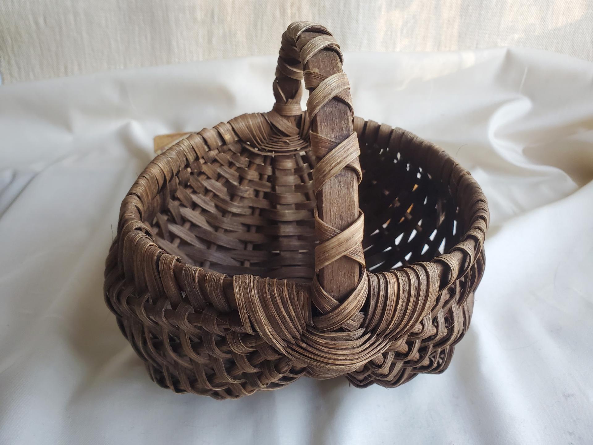 Small Melon Basket or Egg Basket, Hand Woven