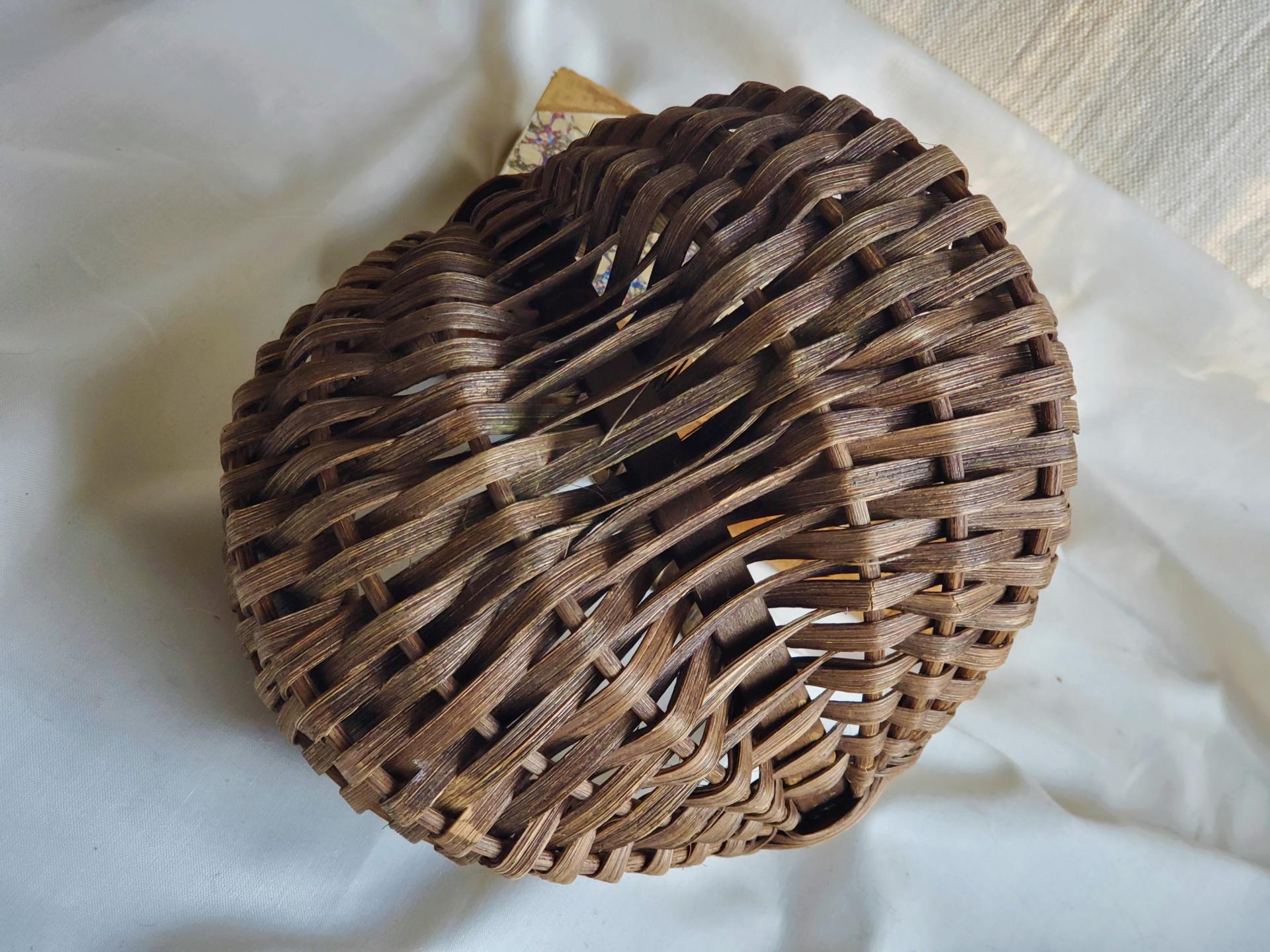 Small Melon Basket or Egg Basket, Hand Woven