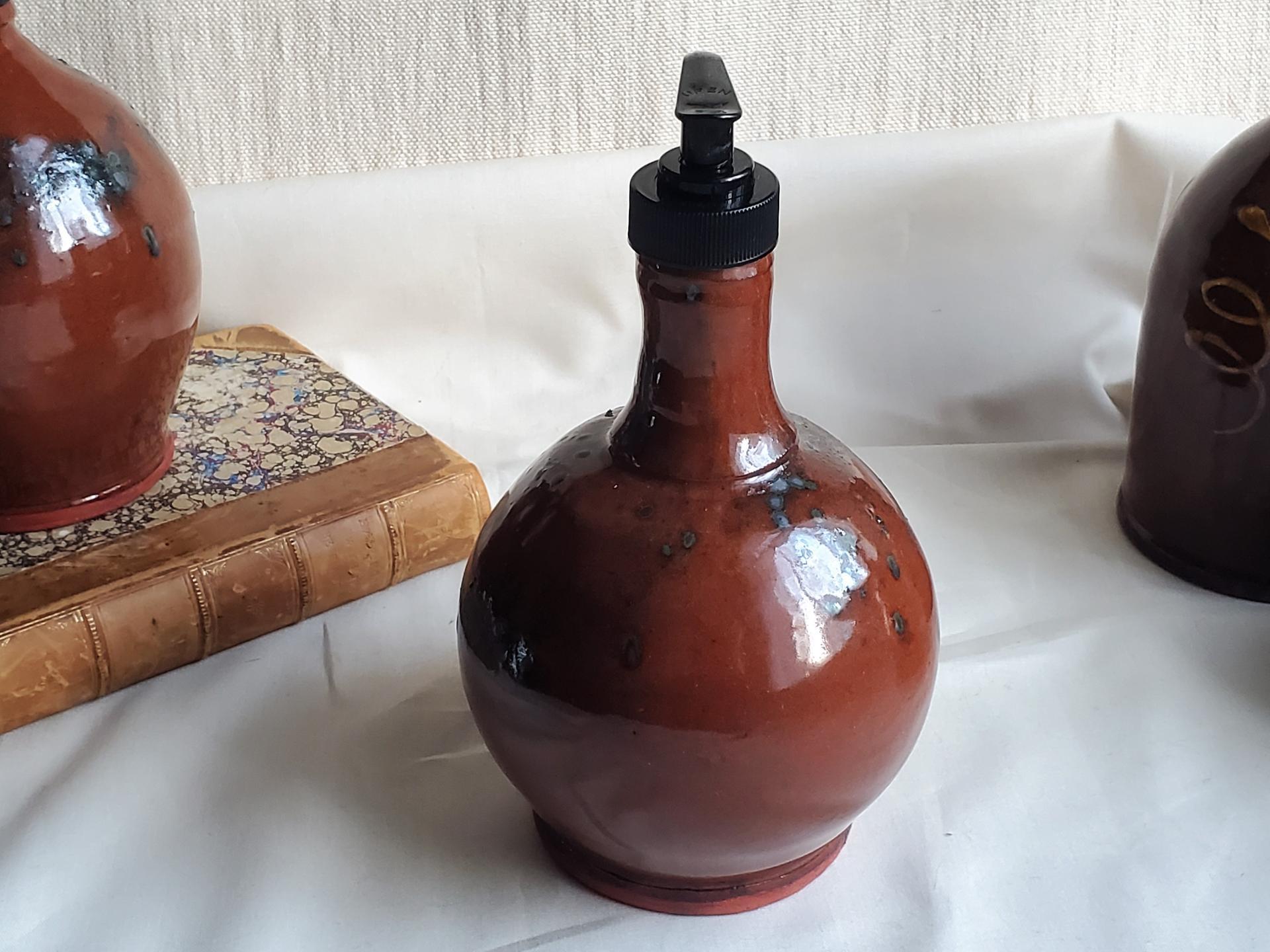 Redware Soap/Lotion Dispenser Bottle with Spangles
