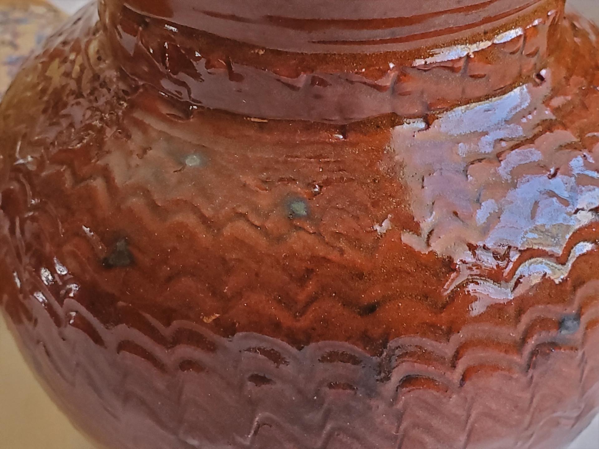 Redware Pitcher with Incised Decoration