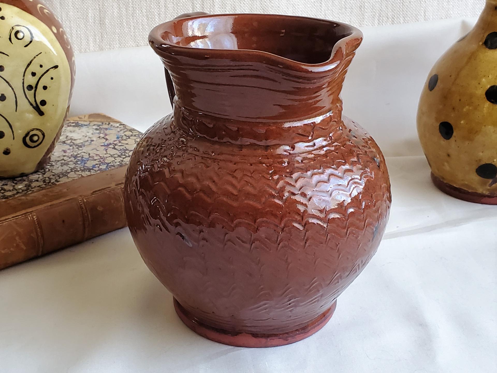 Redware Pitcher with Incised Decoration