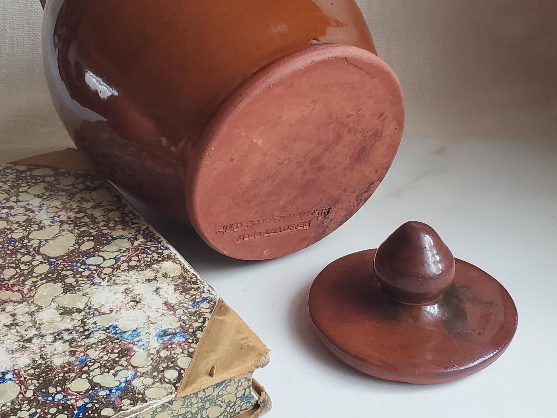 Redware 8 in Jar with Spangles
