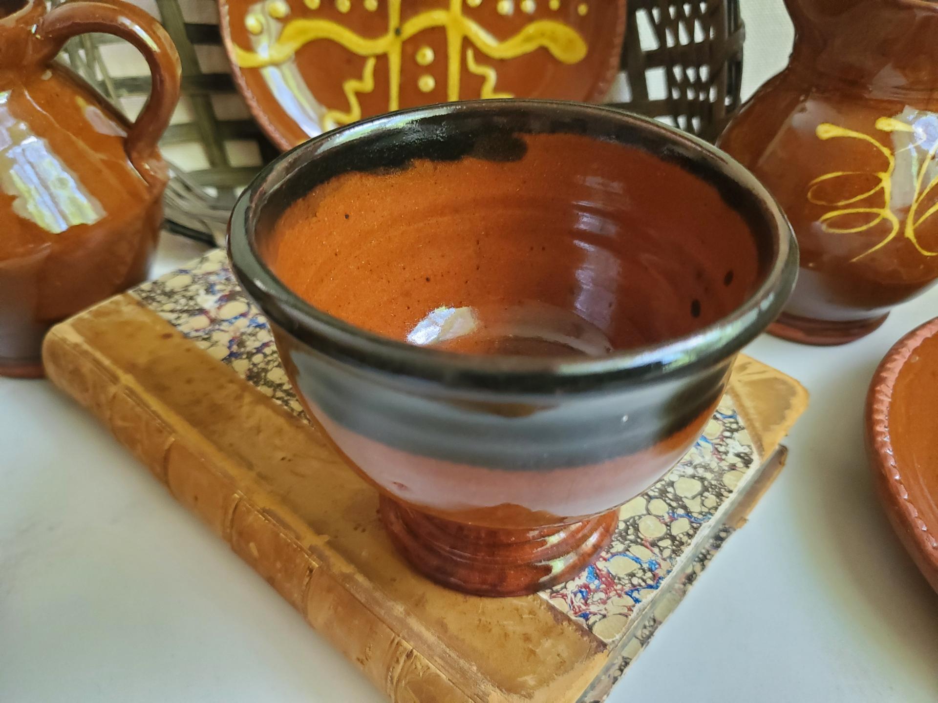 Adorable Redware Footed Bowl for Salt, Nuts, Jewelry & More - Handcrafted by Rick