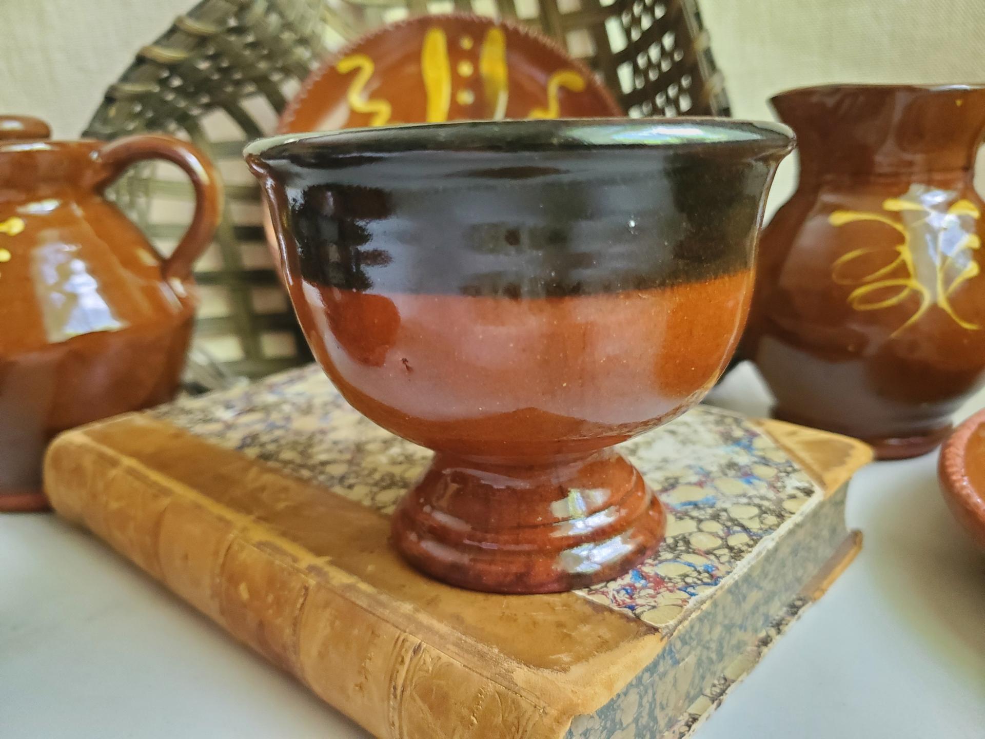 Adorable Redware Footed Bowl for Salt, Nuts, Jewelry & More - Handcrafted by Rick