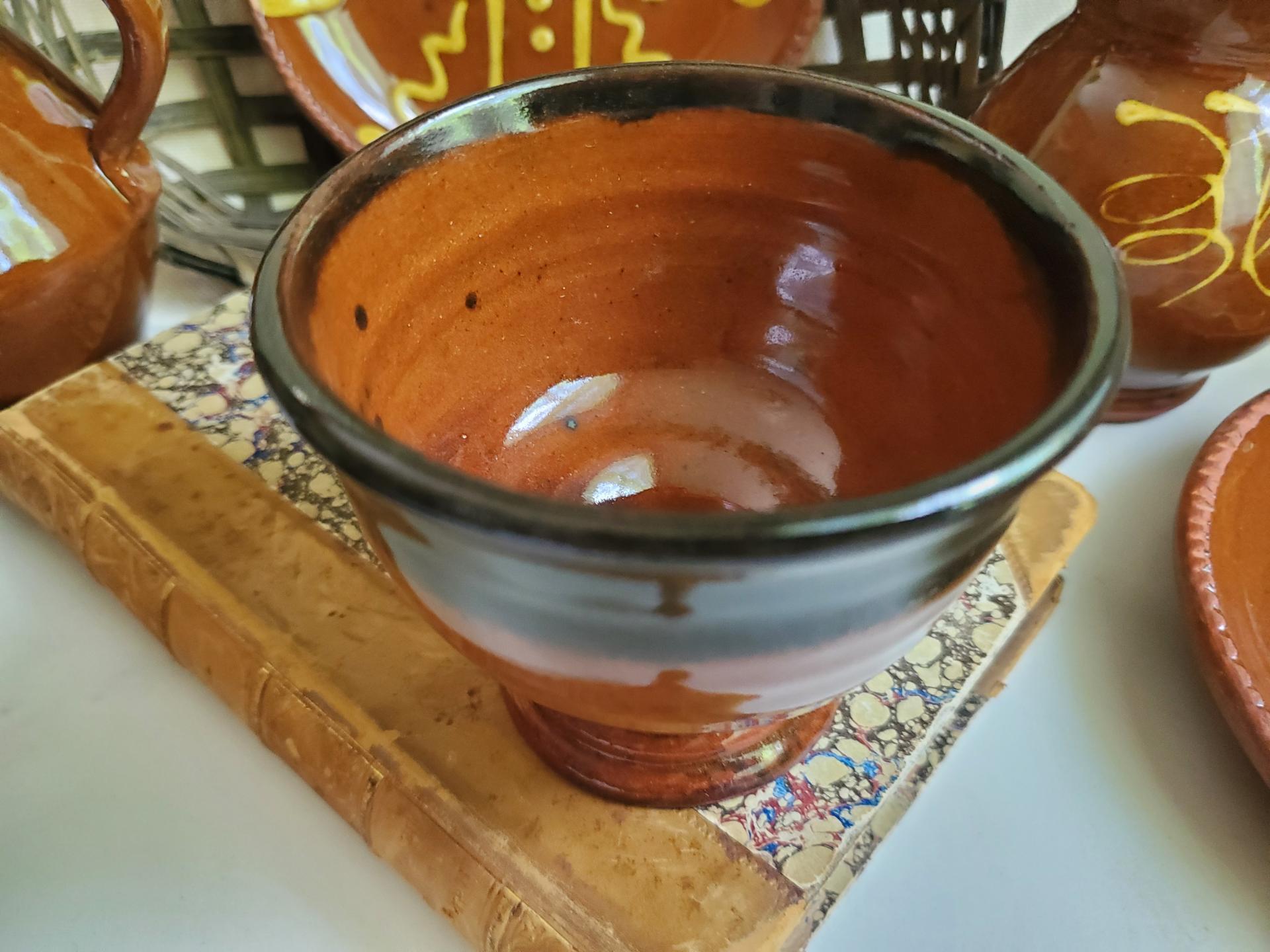 Adorable Redware Footed Bowl for Salt, Nuts, Jewelry & More - Handcrafted by Rick