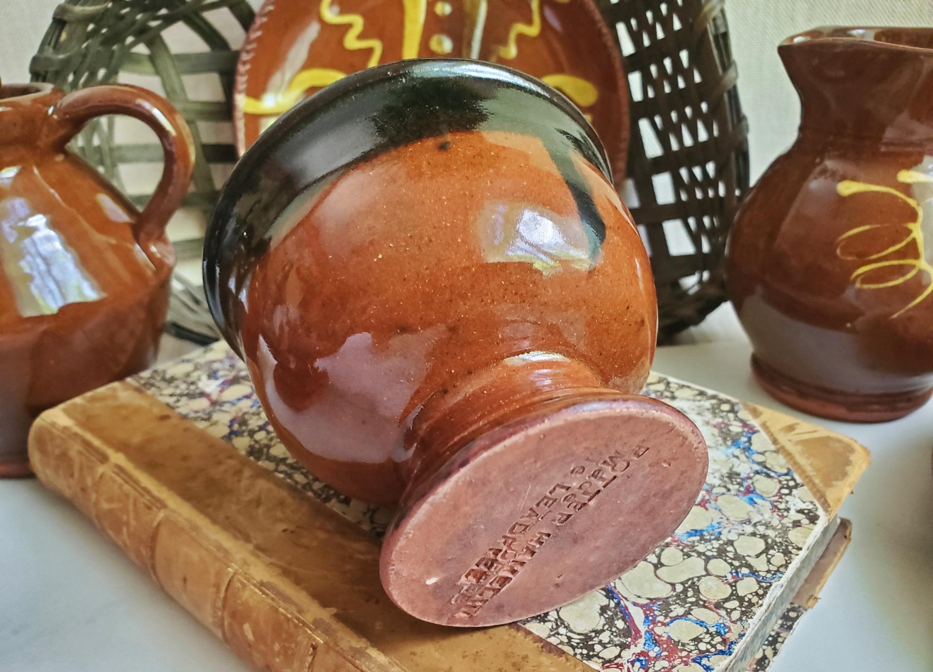 Adorable Redware Footed Bowl for Salt, Nuts, Jewelry & More - Handcrafted by Rick